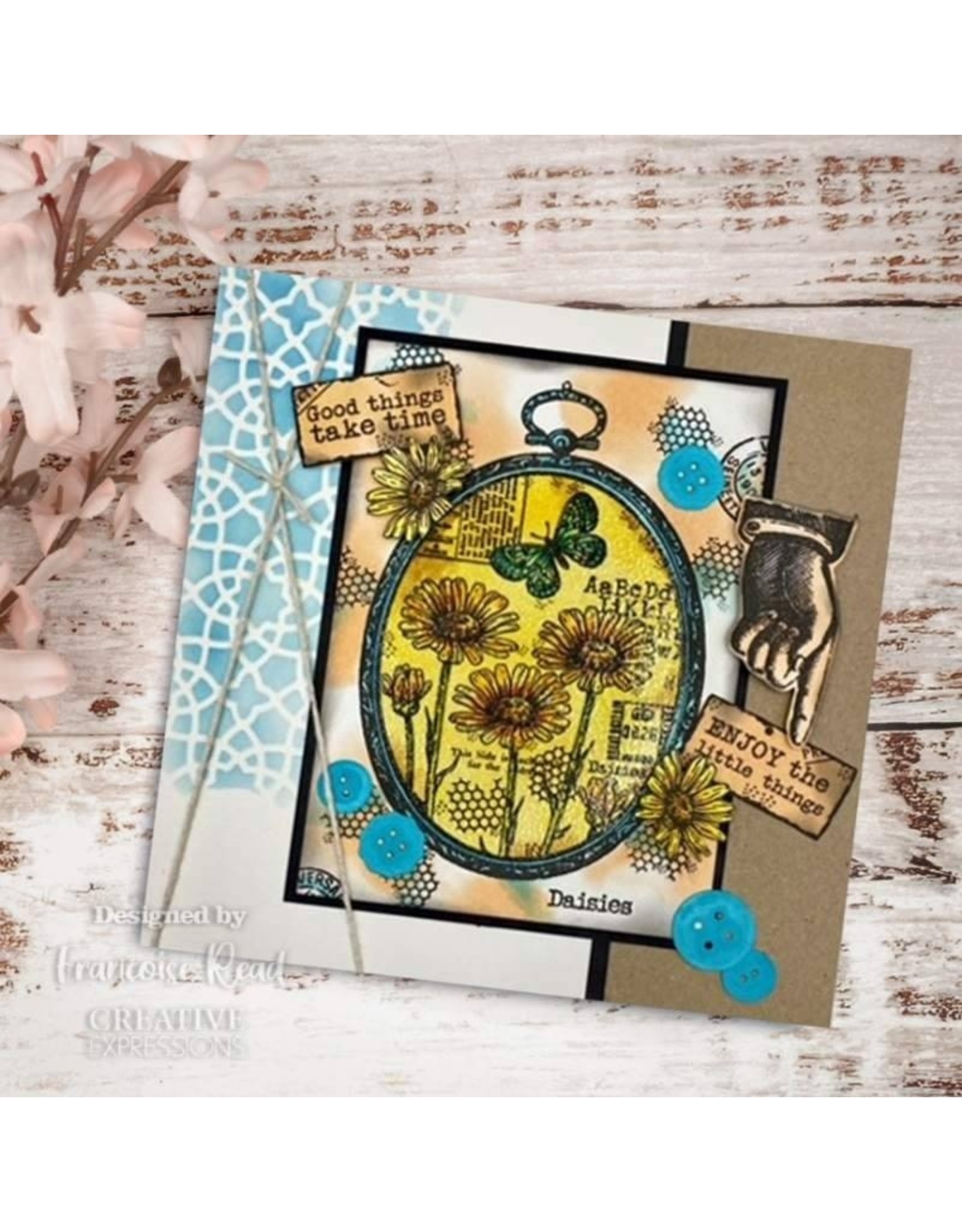 WOODWARE CRAFT COLLECTION WOODWARE CRAFT COLLECTION FRANCOISE READ DISTRESSED LABELS CLEAR STAMP SET