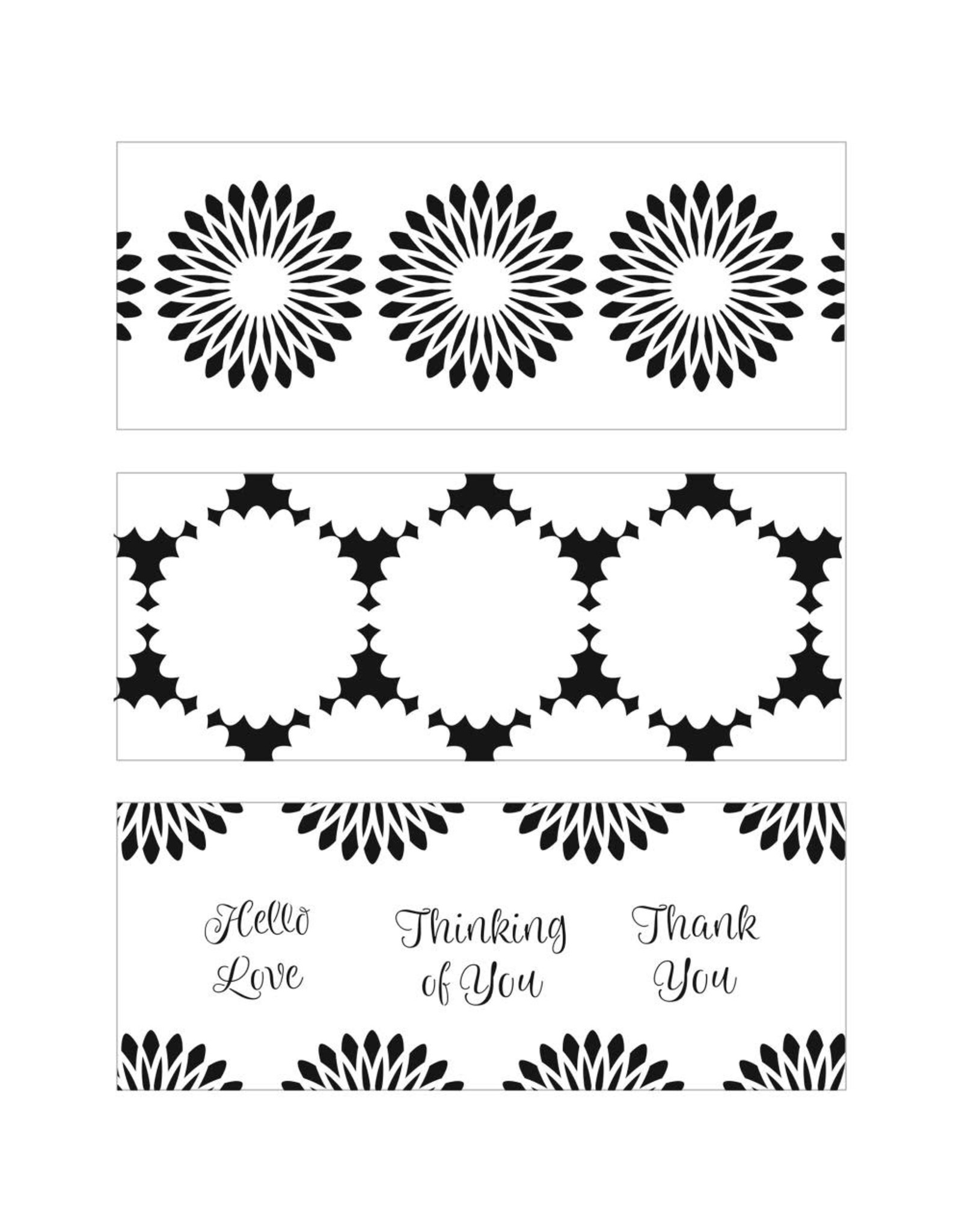 CRAFTERS WORKSHOP THE CRAFTERS WORKSHOP TRIPLE FLOWERS 8.5x11 LAYERED SLIMLINE STENCIL