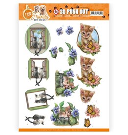 FIND IT FIND IT AMY DESIGN FUR FRIENDS CATS AT THE WINDOW 3D PUSH-OUT