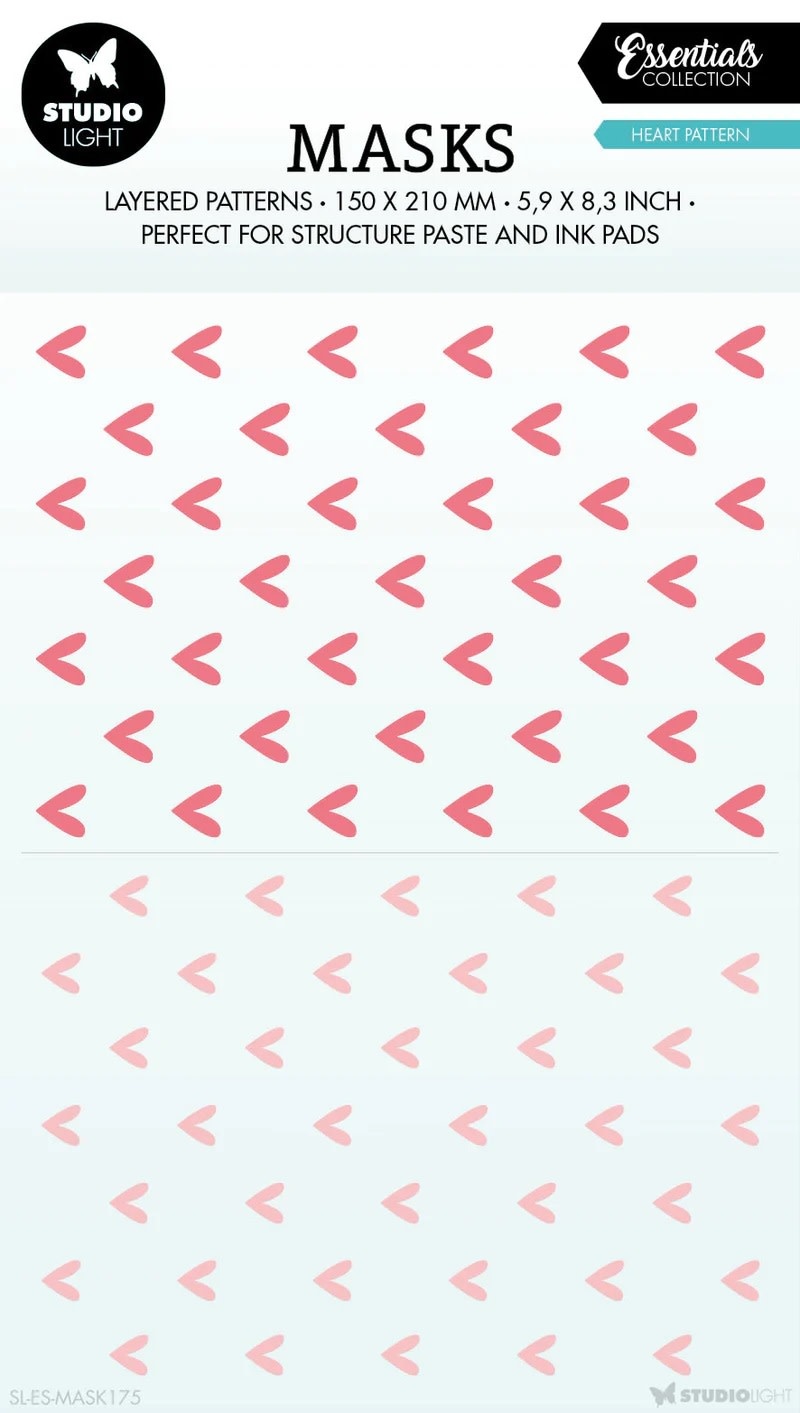 STUDIOLIGHT STUDIOLIGHT ESSENTIALS COLLECTION HEART PATTERN MASKS STENCIL
