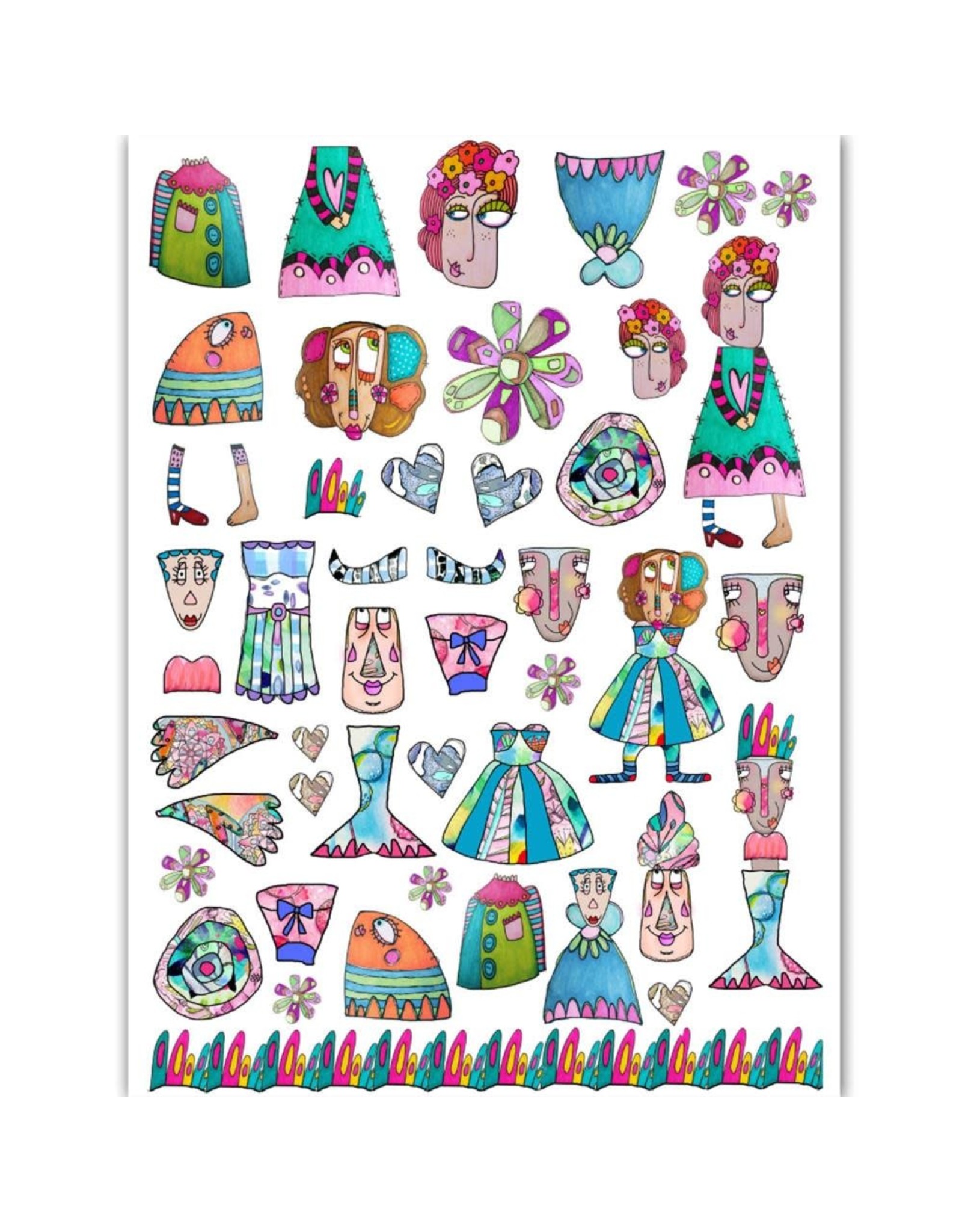 DRESS MY CRAFT DRESS MY CRAFT BEAUTIFUL FACES A4 TRANSFER ME SHEET