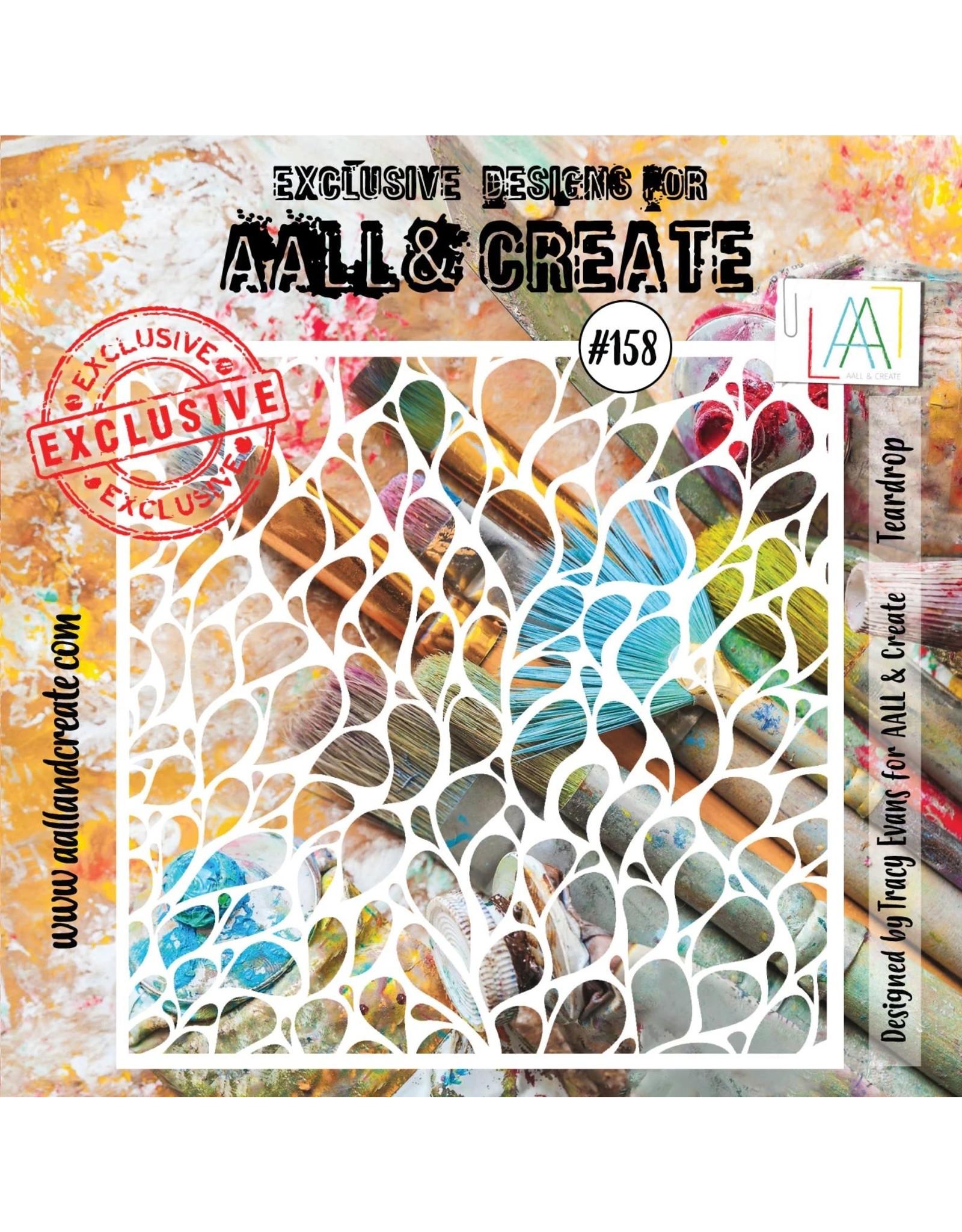 AALL & CREATE AALL & CREATE TRACY EVANS #158 TEARDROP 6x6 STENCIL