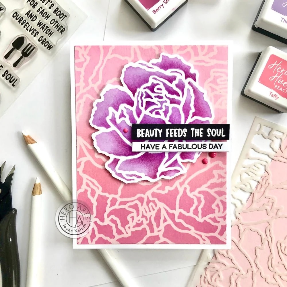 HERO ARTS HERO ARTS STENCIL SQUARE ARTISTIC PEONY 6X6 STENCIL