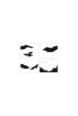 CRAFTERS WORKSHOP THE CRAFTERS WORKSHOP MOUNTAIN SCENE 8.5x11 LAYERED STENCIL
