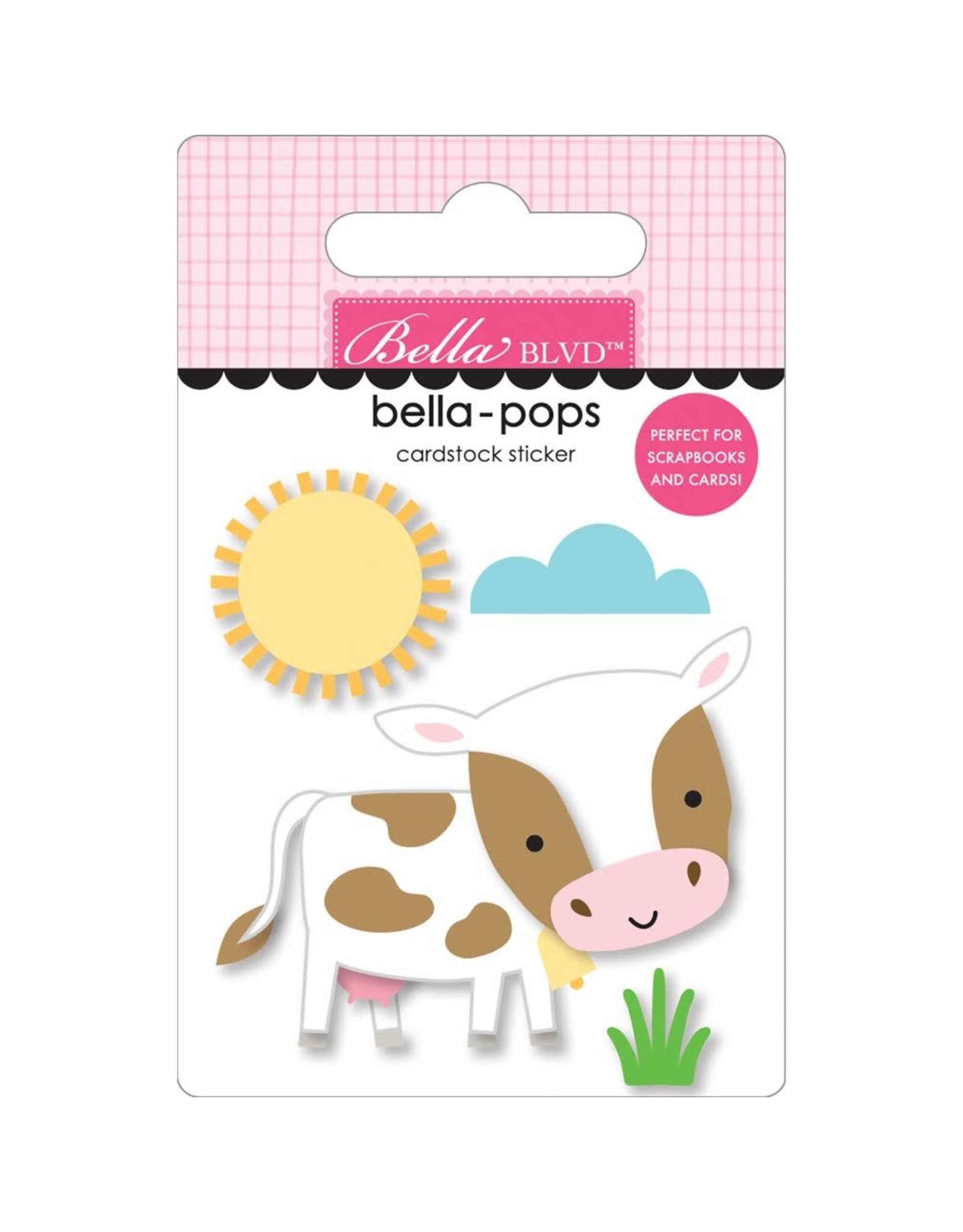 BELLA BLVD BELLA BLVD BELLA-POPS EIEIO COLLECTION HOLLY COW! 3D CARDSTOCK STICKER