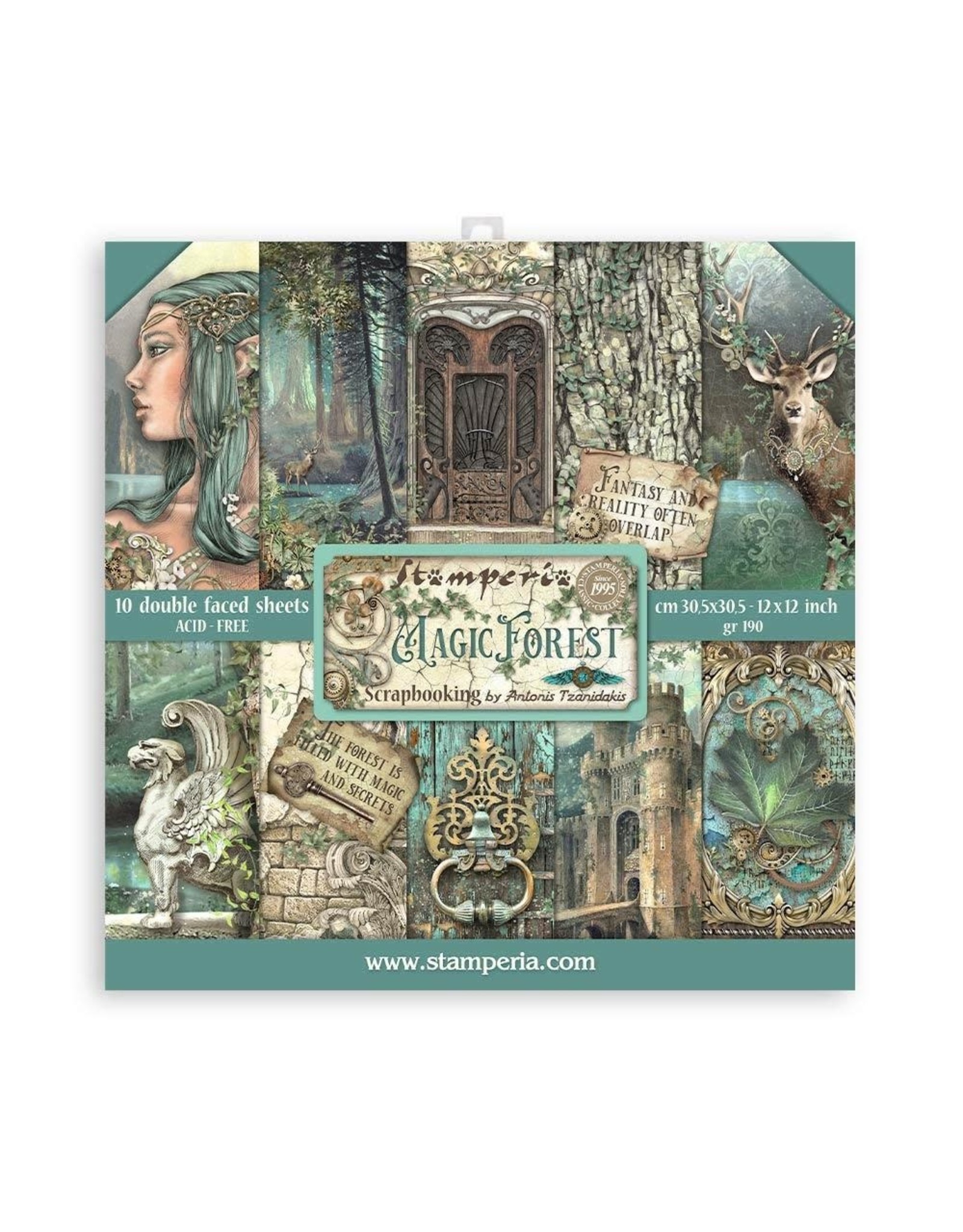 STAMPERIA MAGIC FOREST 12x12 PAPER PACK 10 SHEETS Scrapbook Centrale