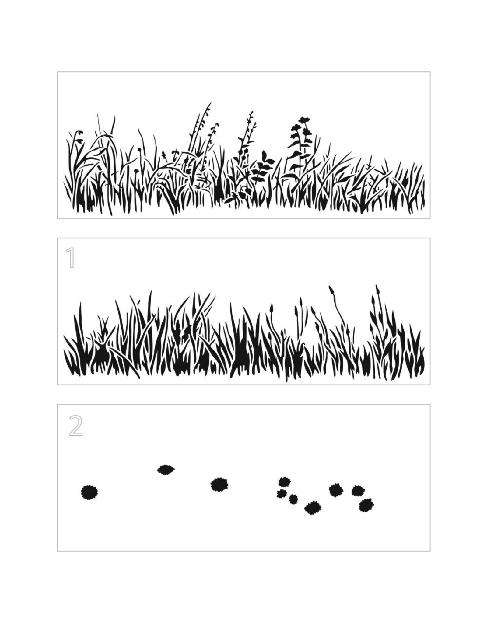 CRAFTERS WORKSHOP THE CRAFTERS WORKSHOP GRASSES 8.5x11 SLIMLINE LAYERED STENCIL