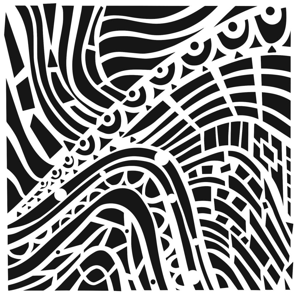 CRAFTERS WORKSHOP THE CRAFTER'S WORKSHOP CATHLIN LARSEN ABSTRACT LANDSCAPE 6x6 STENCIL