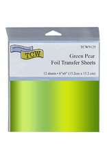 THERMOWEB THE CRAFTER'S WORKSHOP GREEN PEAR 6x6 FOIL TRANSFER SHEETS 12/PK
