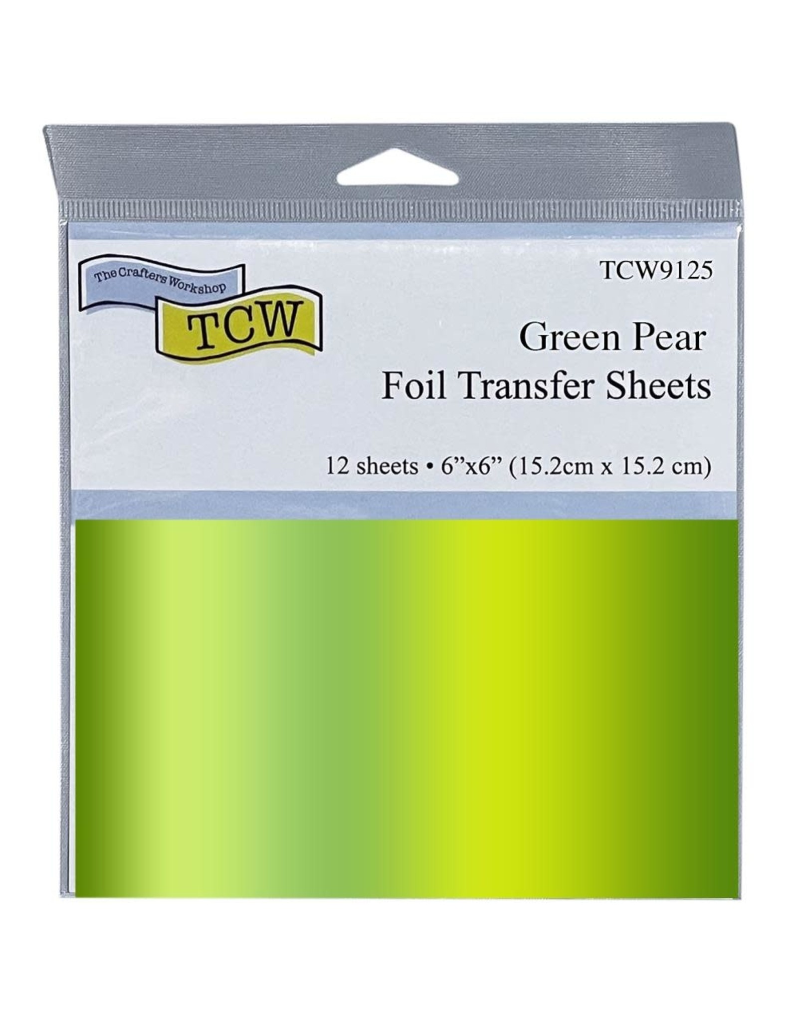 THERMOWEB THE CRAFTER'S WORKSHOP GREEN PEAR 6x6 FOIL TRANSFER SHEETS 12/PK