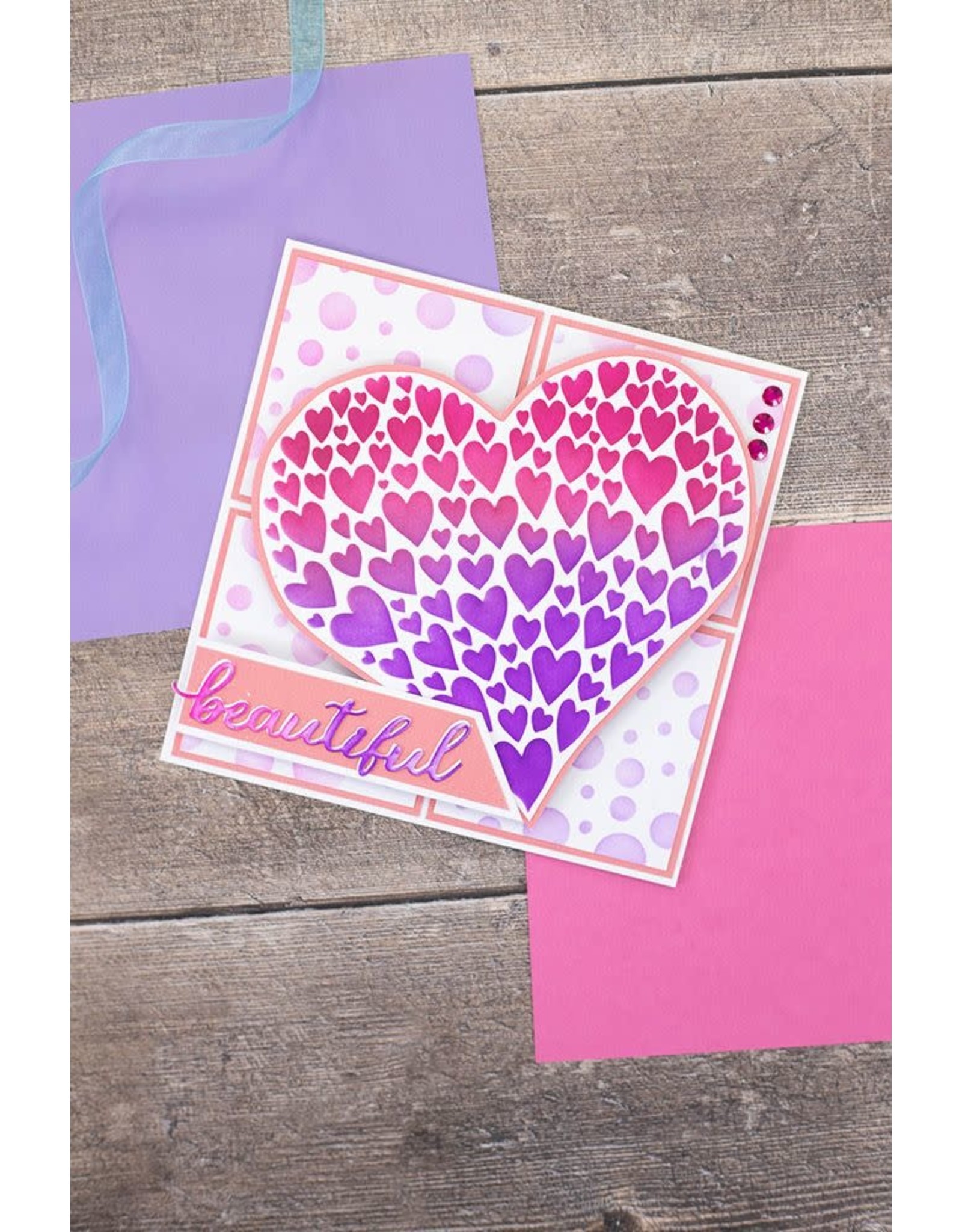 CRAFTERS COMPANION CRAFTER'S COMPANION COLOUR YOUR WORLD COLLECTION BUTTERFLIES AND HEARTS 6x6 STENCIL SET 2/PK