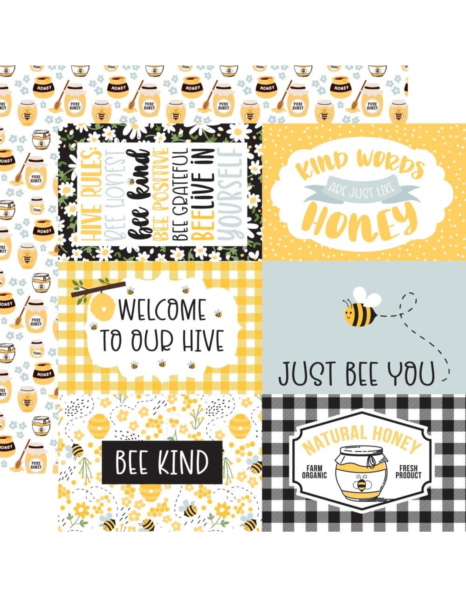 ECHO PARK BEE HAPPY 6x4 JOURNALING CARDS 12x12 CARDSTOCK - Scrapbook ...