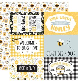 ECHO PARK PAPER ECHO PARK BEE HAPPY 6x4 JOURNALING CARDS 12x12 CARDSTOCK