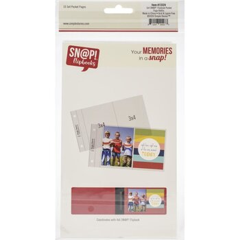 SIMPLE STORIES SIMPLE STORIES SN@P! FLIPBOOK POCKET PAGES REFILLS 3x4 POCKETS 10PK
