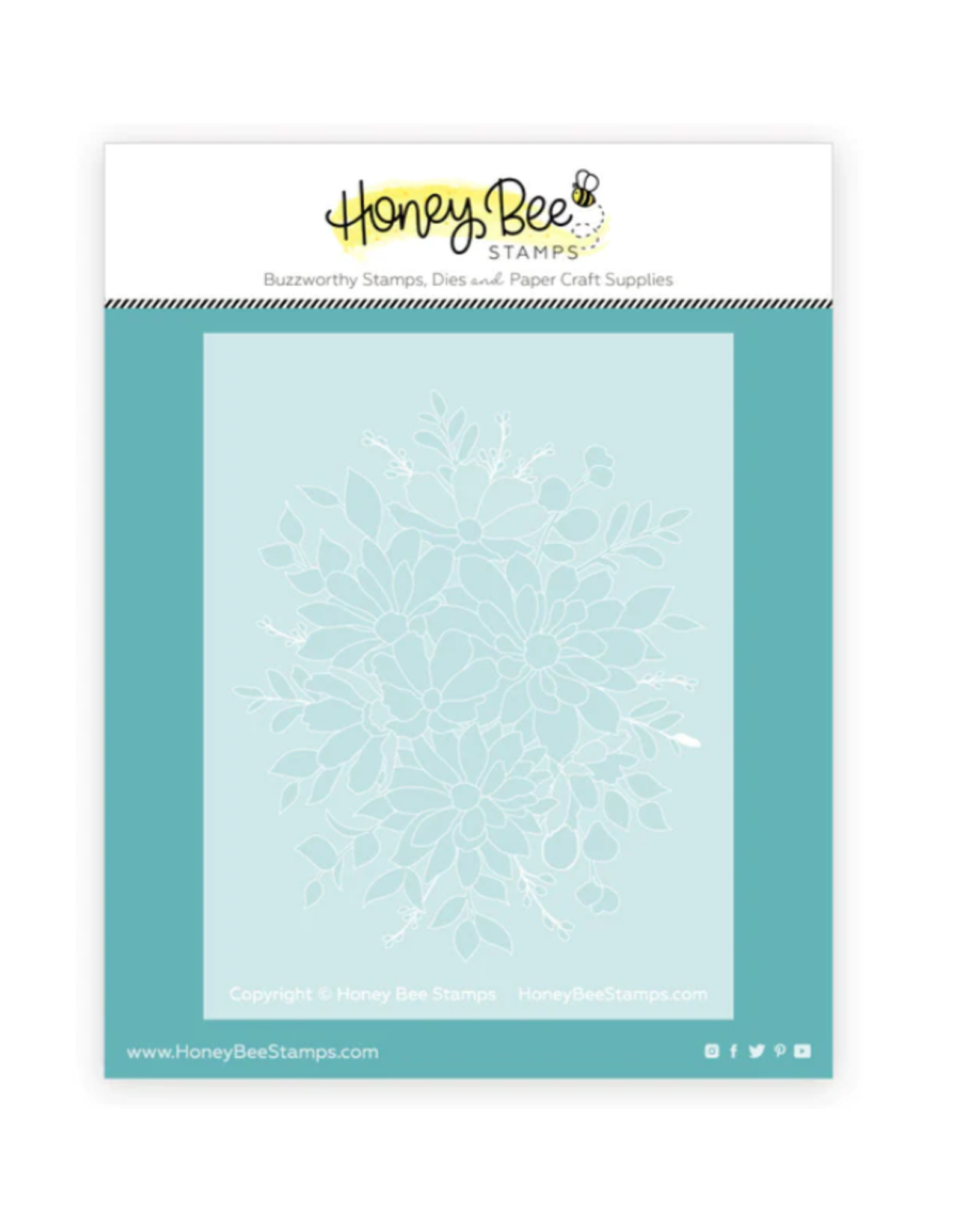 HONEY BEE HONEY BEE STAMPS DAISY LAYERS BOUQUET A2 STENCIL SET 6/PK