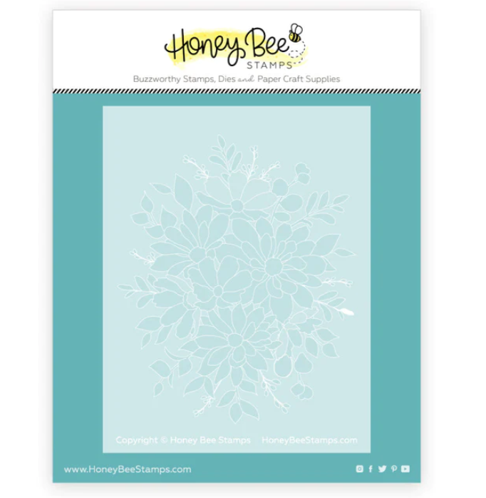 HONEY BEE STAMPS HONEY BEE STAMPS DAISY LAYERS BOUQUET A2 STENCIL SET 6/PK