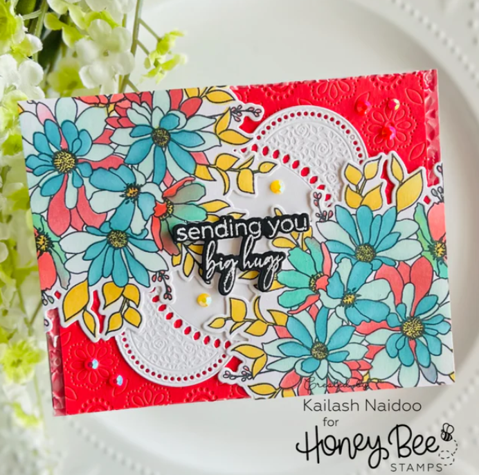 HONEY BEE STAMPS HONEY BEE STAMPS DAISY LAYERS BOUQUET A2 STENCIL SET 6/PK
