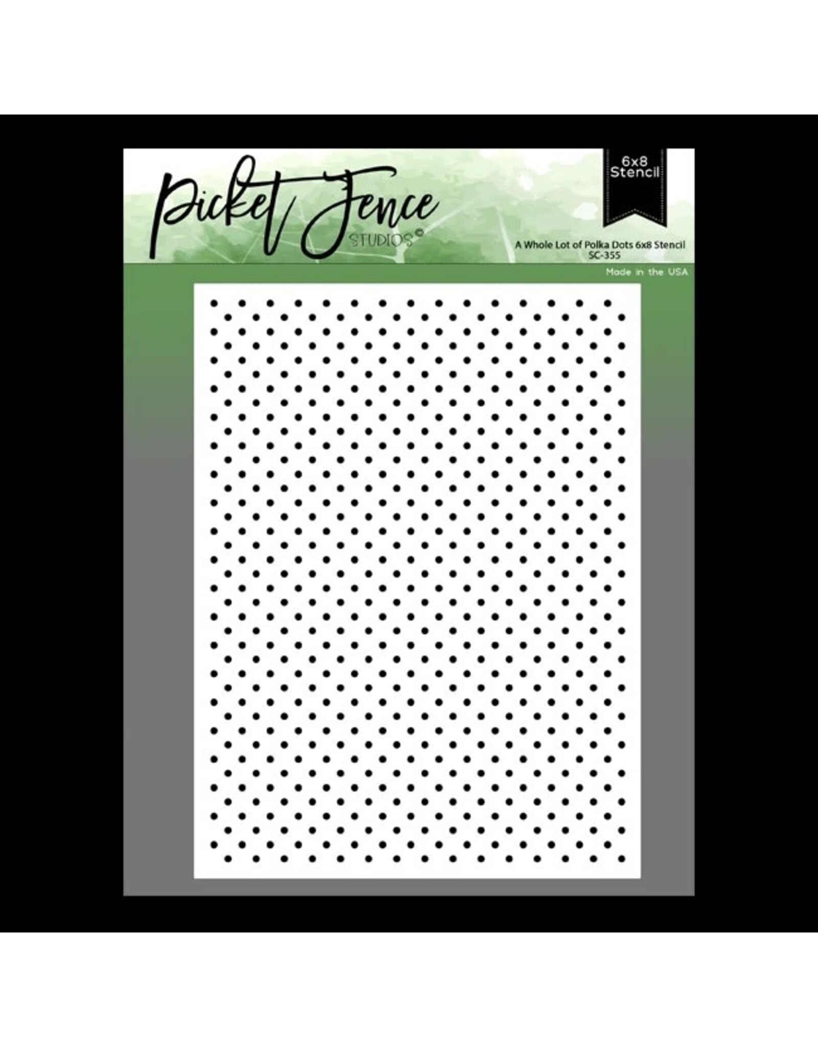 PICKET FENCE PICKET FENCE STUDIOS A WHOLE LOT OF POLKA DOTS 6x8 STENCIL