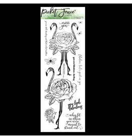 PICKET FENCE PICKET FENCE STUDIOS FABULOUS FLAMINGOES CLEAR STAMP SET