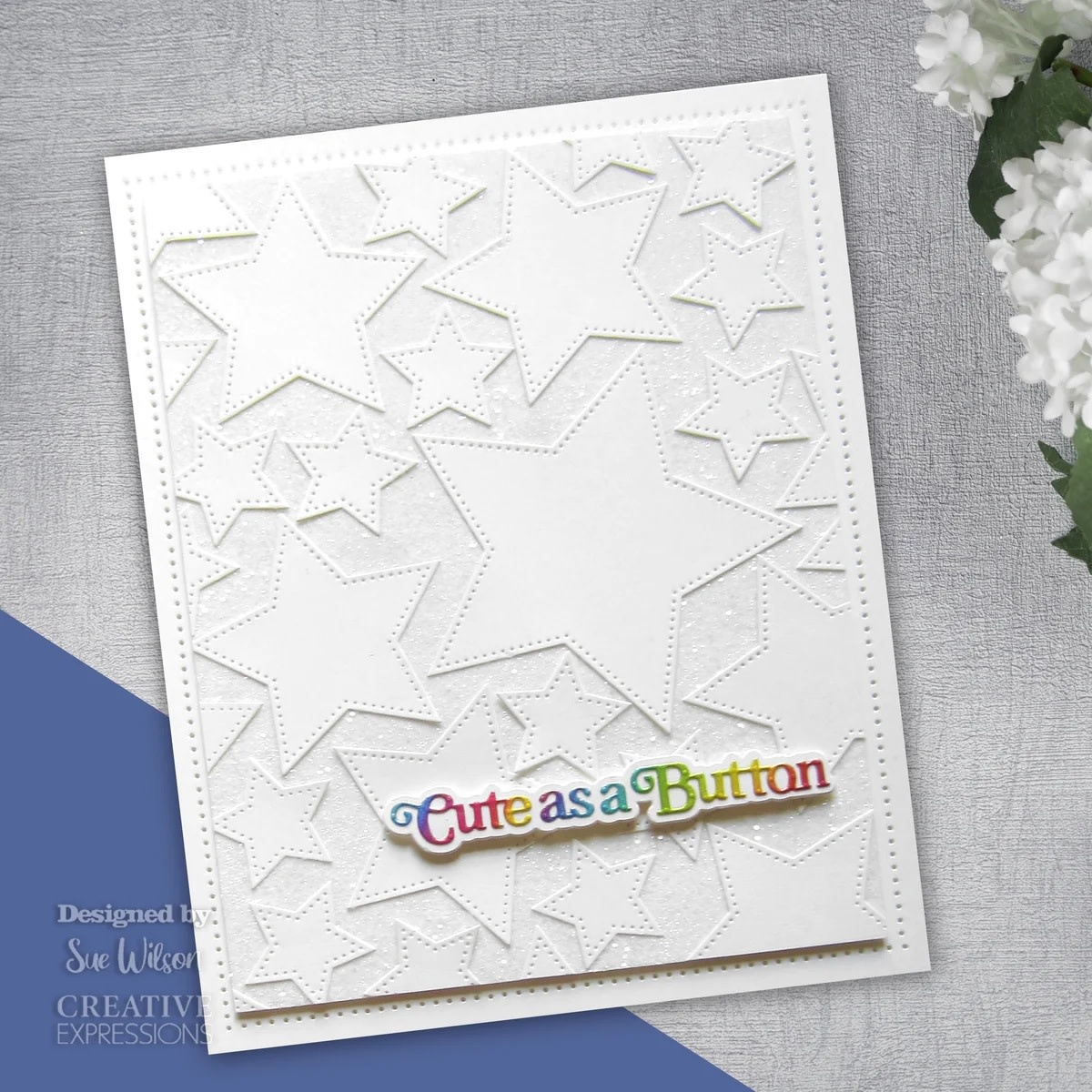CREATIVE EXPRESSIONS CREATIVE EXPRESSIONS SUE WILSON MINI SHADOWED SENTIMENTS - CUTE AS A BUTTON DIE SET