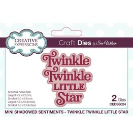 CREATIVE EXPRESSIONS CREATIVE EXPRESSIONS SUE WILSON MINI SHADOWED SENTIMENTS - TWINKLE TWINKLE LITTLE STAR DIE SET