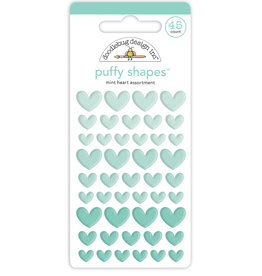 DOODLEBUG DESIGNS DOODLEBUG DESIGN MINT HEART ASSORTMENT PUFFY SHAPES PUFFY STICKERS