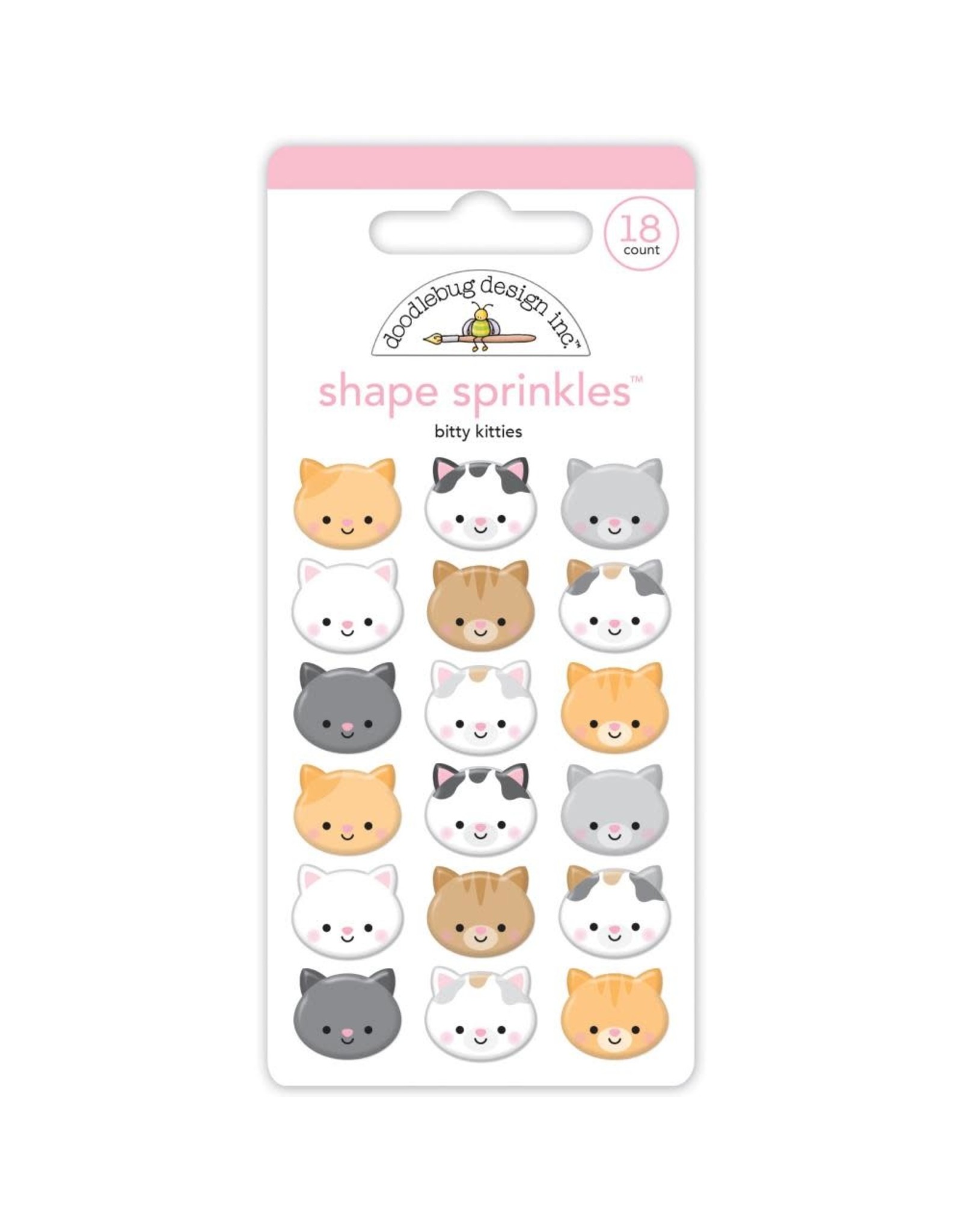 DOODLEBUG DESIGNS DOODLEBUG DESIGN BITTY KITTIES SHAPE SPRINKLES EPOXY STICKERS