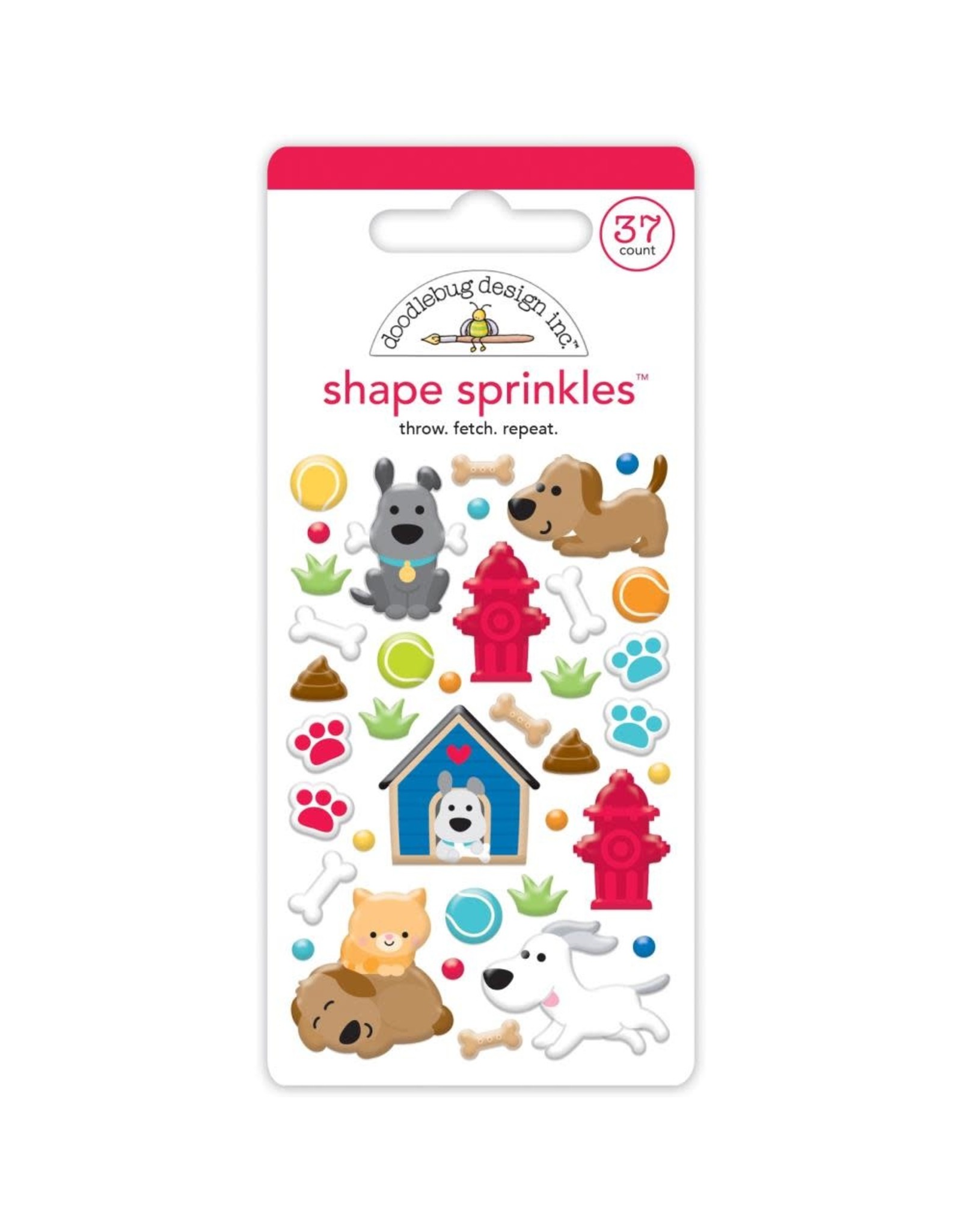 DOODLEBUG DESIGN DOODLEBUG DESIGN THROW. FETCH. REPEAT. SHAPE SPRINKLES EPOXY STICKERS