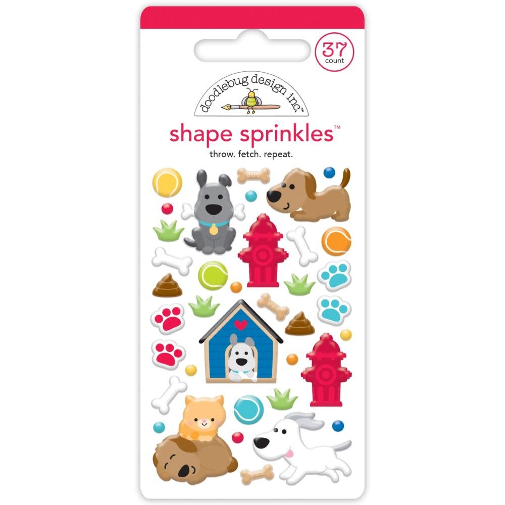 DOODLEBUG DESIGN DOODLEBUG DESIGN THROW. FETCH. REPEAT. SHAPE SPRINKLES EPOXY STICKERS