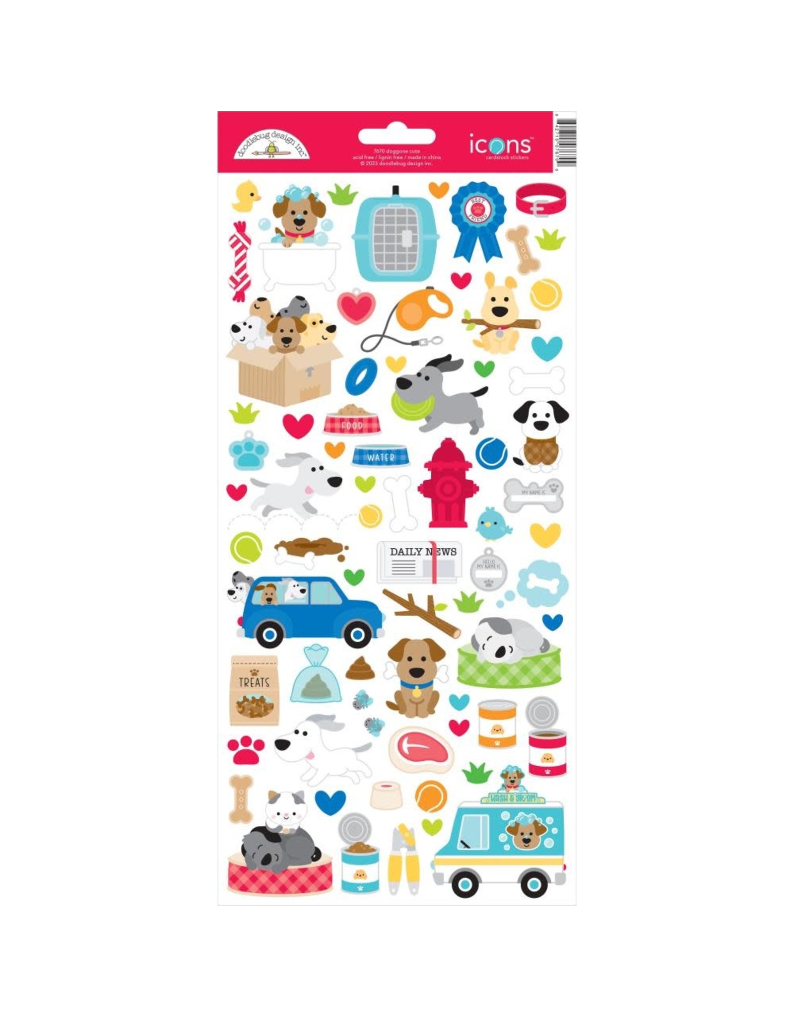 DOODLEBUG DESIGN DOODLEBUG DESIGN DOGGONE CUTE ICONS CARDSTOCK STICKERS