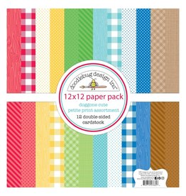 DOODLEBUG DESIGN DOODLEBUG DESIGN DOGGONE CUTE 12x12 PAPER PACK PETITE PRINT ASSORTMENT