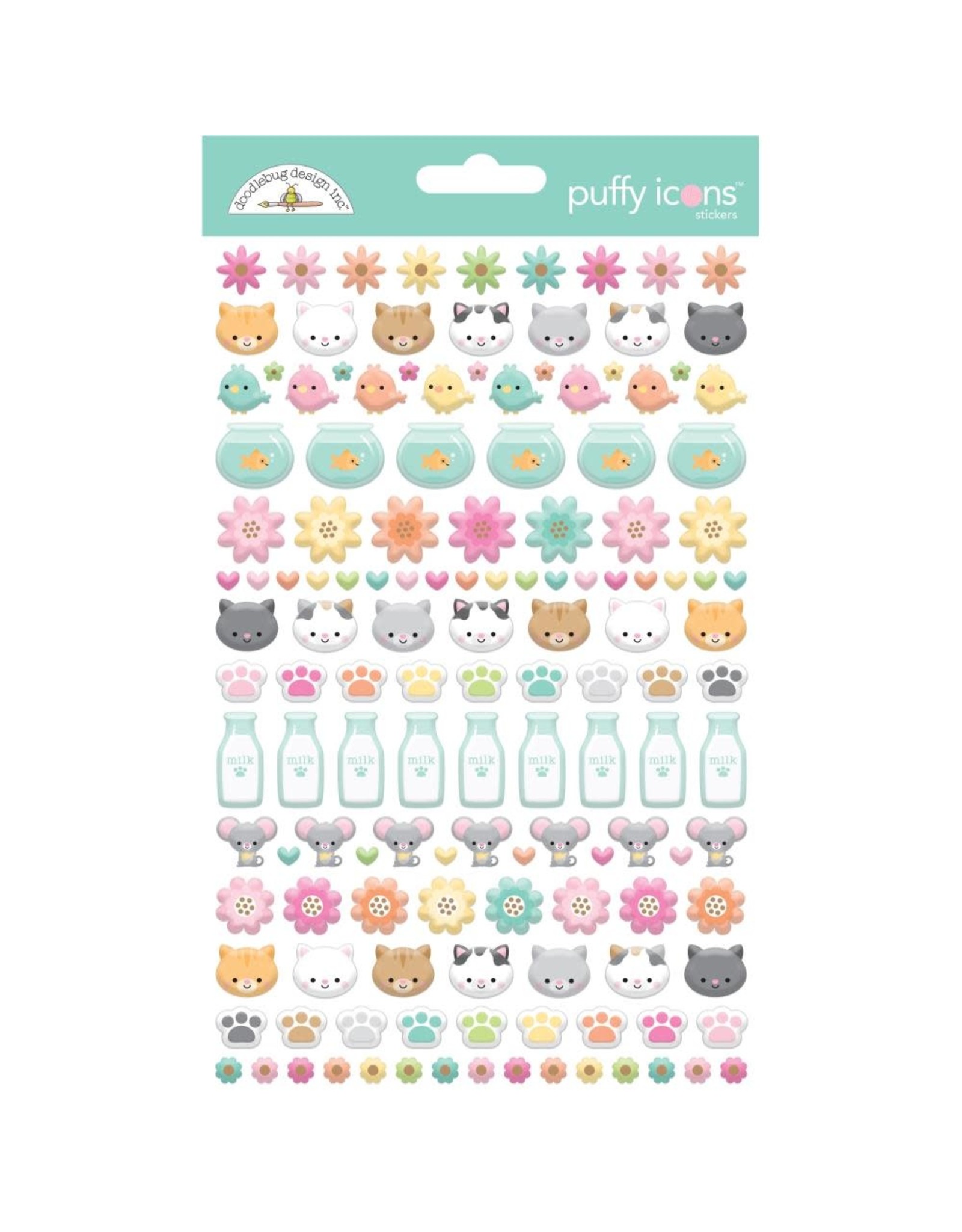 DOODLEBUG DESIGNS DOODLEBUG DESIGN PRETTY KITTY PUFFY ICONS STICKERS