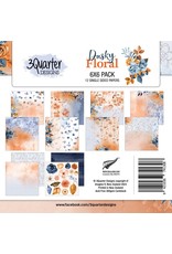 3QUARTER DESIGNS 3QUARTER DESIGNS DUSKY FLORAL COLLECTION 6x6 PAPER PACK 12 SHEETS