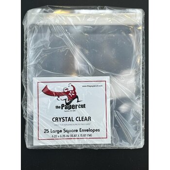 PAPER CUT THE PAPER CUT LARGE SQUARE CRYSTAL CLEAR 6.25x6.25 ENVELOPES 25 PACK
