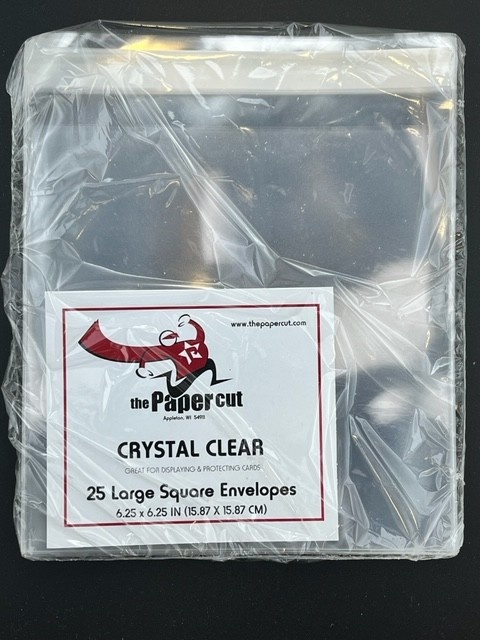 PAPER CUT THE PAPER CUT LARGE SQUARE CRYSTAL CLEAR 6.25x6.25 ENVELOPES 25 PACK