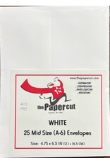 PAPER CUT THE PAPER CUT 25 - 70 LB WHITE COUGAR OPAQUE MID-SIZE (A6) ENVELOPES