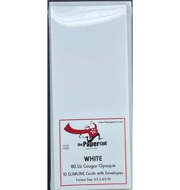 PAPER CUT THE PAPER CUT WHITE 80 lb SMOOTH COUGAR OPAQUE SLIMLINE CARDS WITH ENVELOPES 10/PK