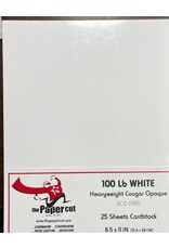 PAPER CUT THE PAPER CUT 100 LB WHITE COUGAR OPAQUE 8.5x11 CARDSTOCK