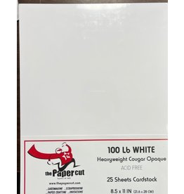 PAPER CUT THE PAPER CUT 100 LB WHITE COUGAR OPAQUE 8.5x11 CARDSTOCK