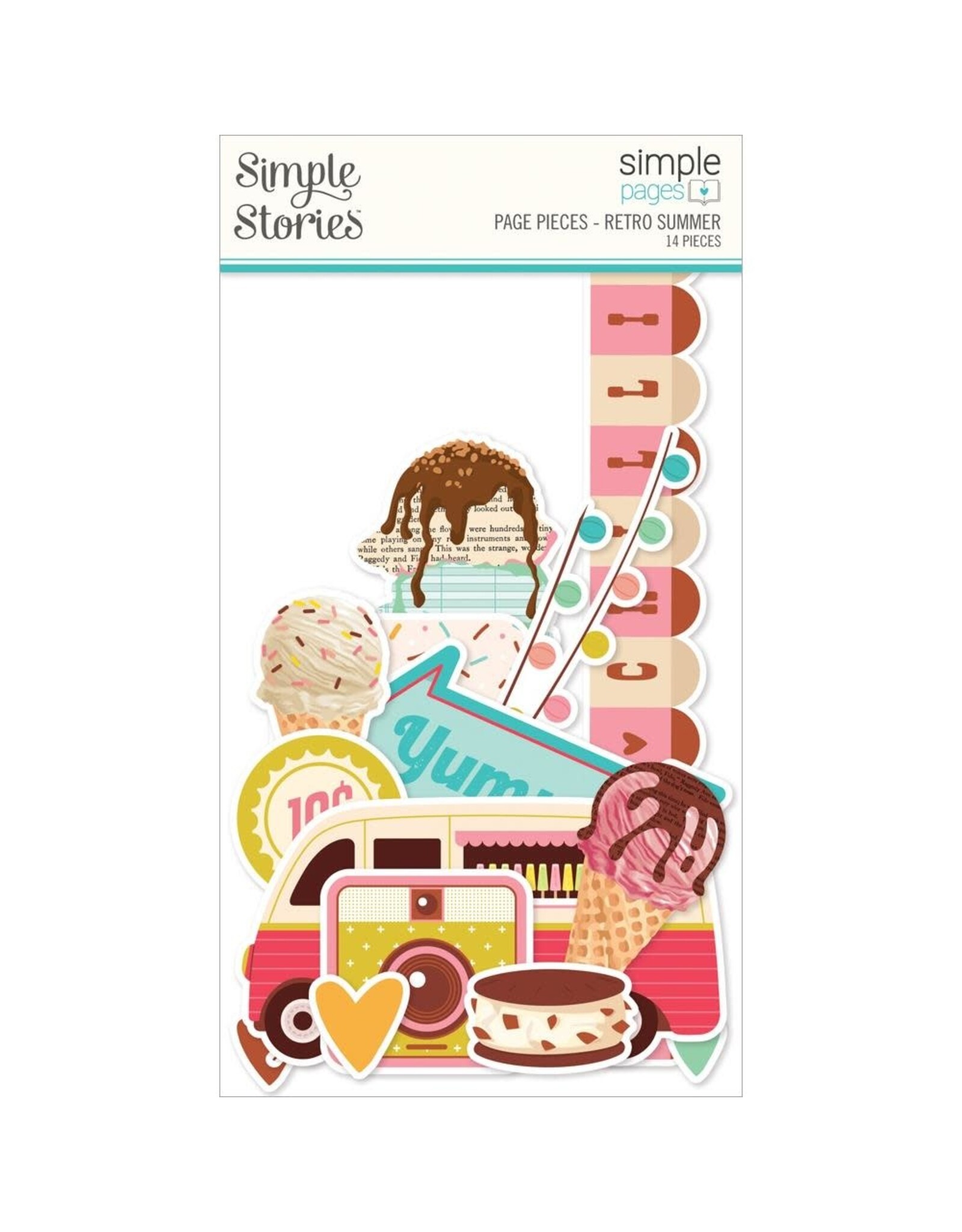 SIMPLE STORIES SIMPLE STORIES RETRO SUMMER SIMPLE PAGES PAGE PIECES 14/PK