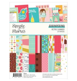 SIMPLE STORIES SIMPLE STORIES RETRO SUMMER 6x8 PAPER PAD 24 SHEETS