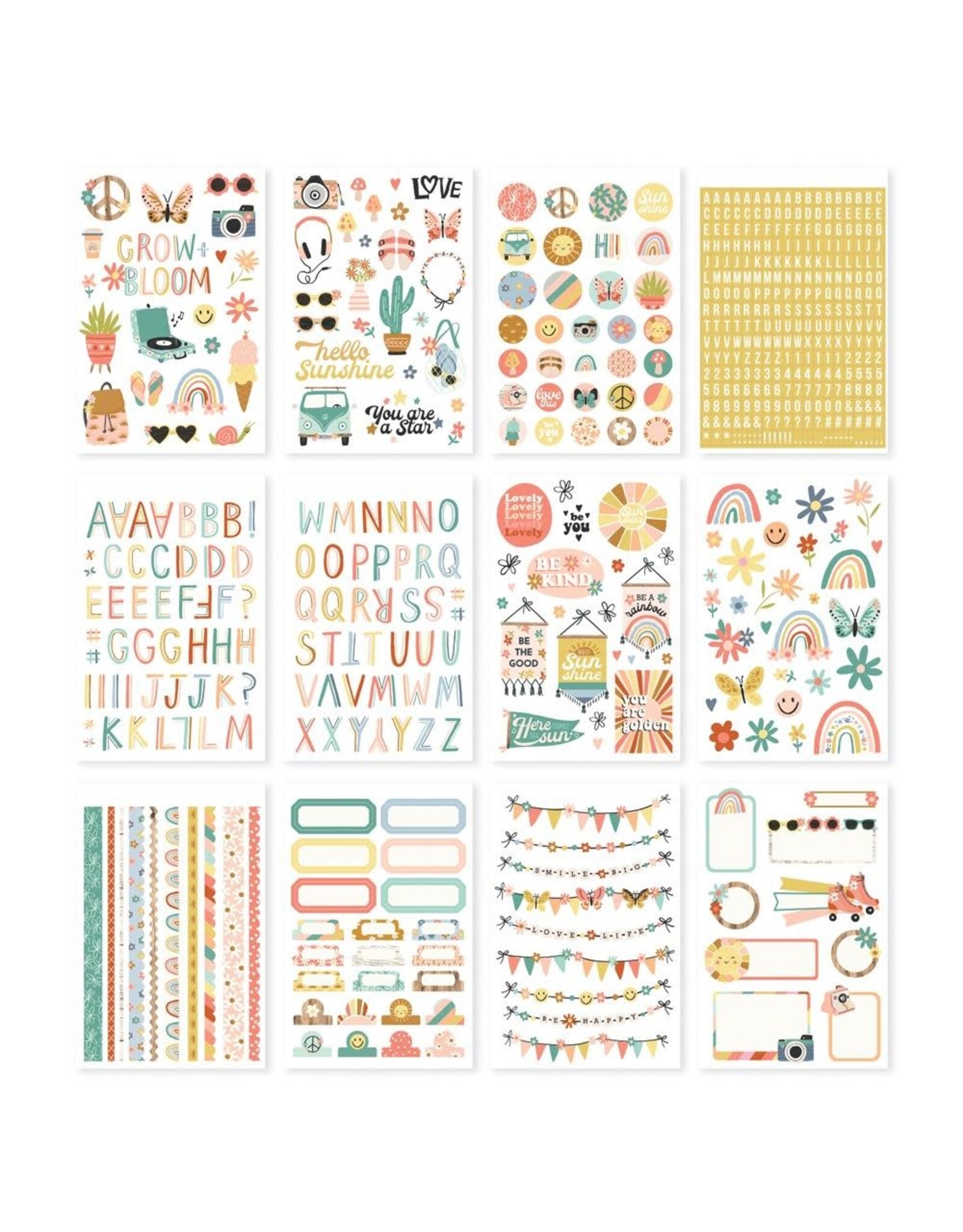 SIMPLE STORIES SIMPLE STORIES BOHO SUNSHINE STICKER BOOK 12 SHEETS