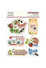 SIMPLE STORIES SIMPLE STORIES SIMPLE VINTAGE BERRY FIELDS LAYERED CHIPBOARD STICKERS 6/PK