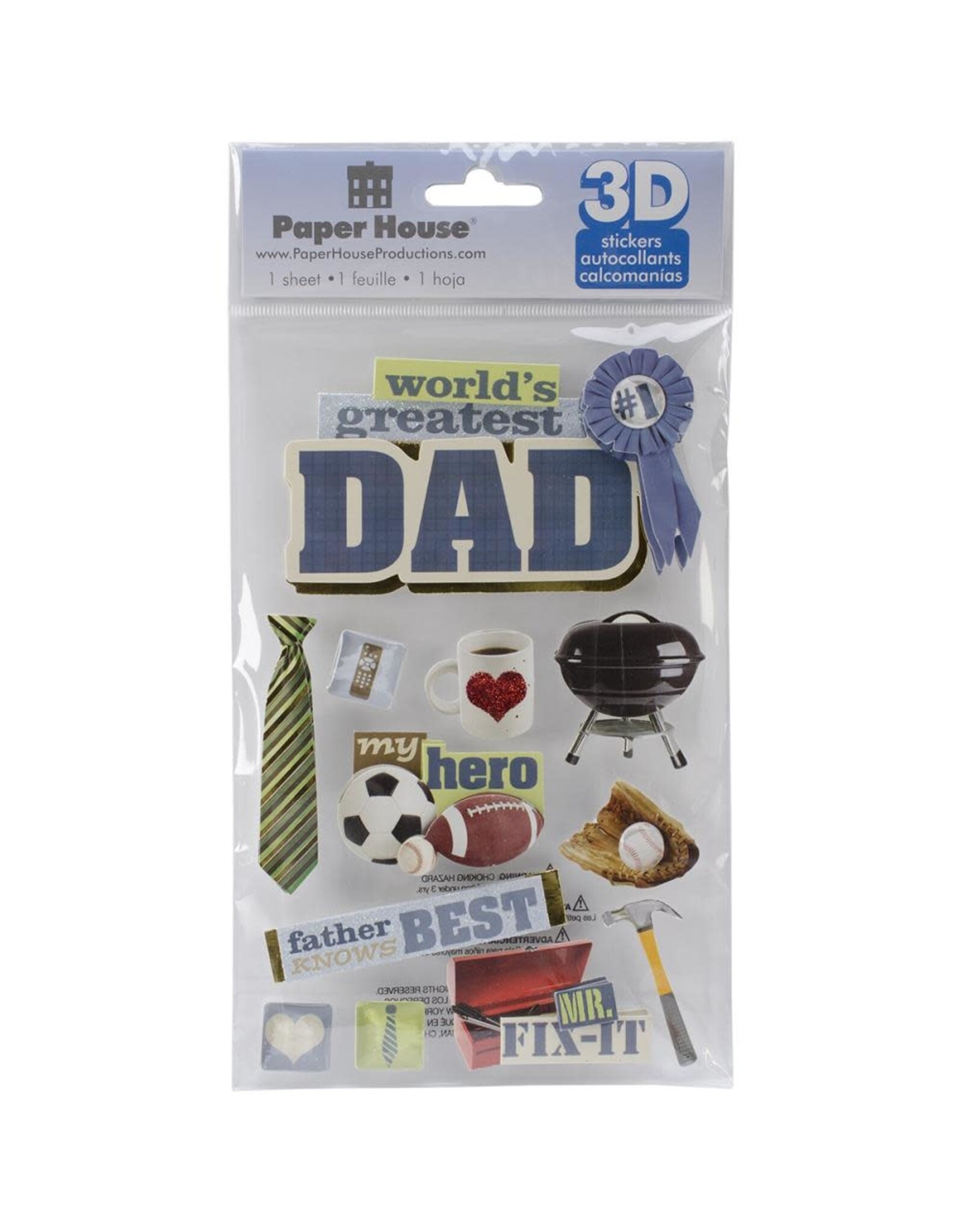 PAPER HOUSE PRODUCTIONS PAPER HOUSE DAD 3D STICKERS 4.5x7.5