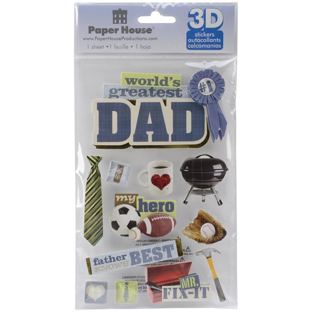 PAPER HOUSE PRODUCTIONS PAPER HOUSE DAD 3D STICKERS 4.5x7.5