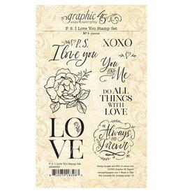 GRAPHIC 45 GRAPHIC 45 P.S. I LOVE YOU COLLECTION CLEAR STAMP SET
