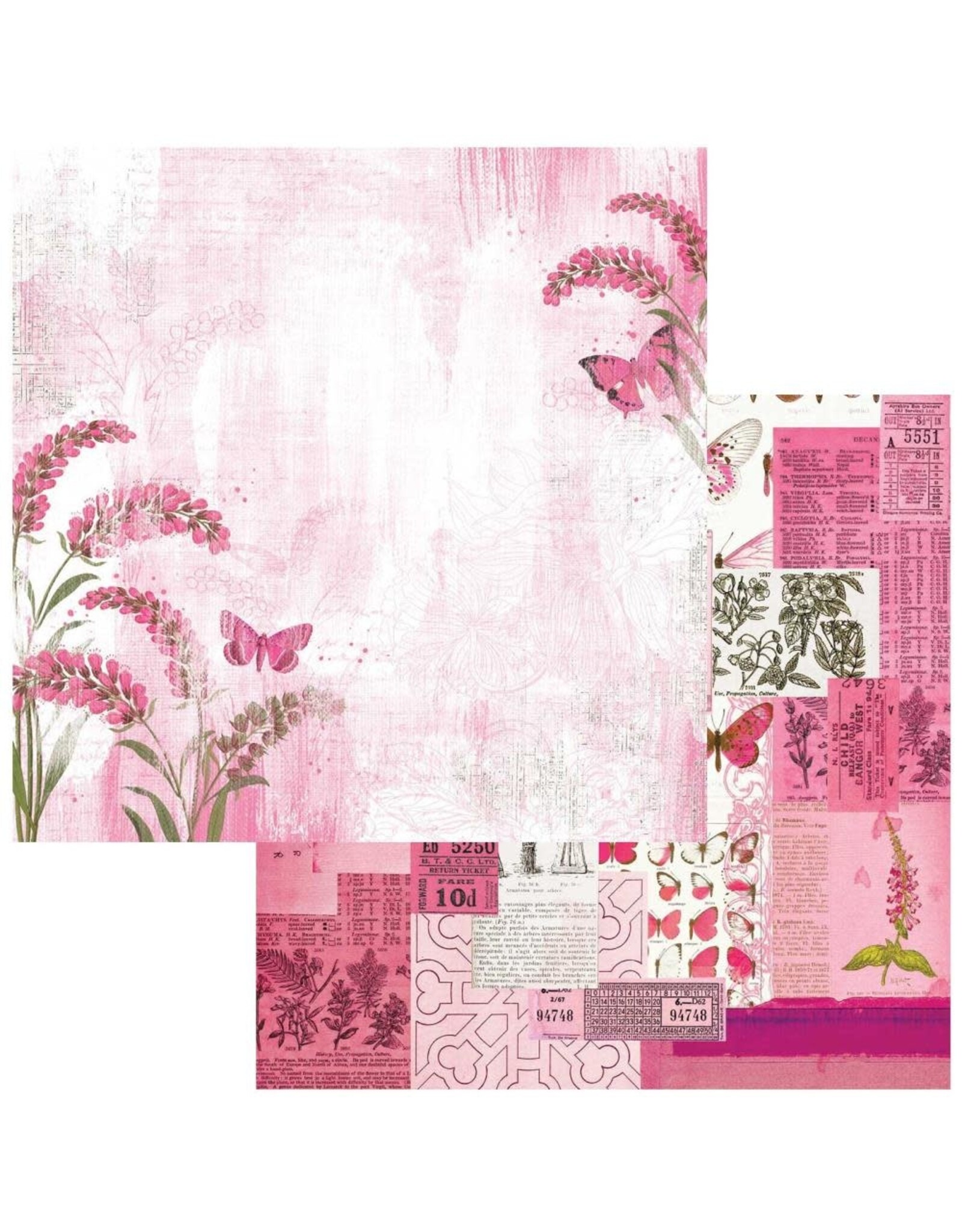 49 AND MARKET 49 AND MARKET SPECTRUM GARDENIA CLASSICS-PINK SKIES 12x12 CARDSTOCK