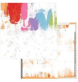 49 AND MARKET 49 AND MARKET SPECTRUM GARDENIA PAINTED FOUNDATIONS-BRUSHSTROKES 12x12 CARDSTOCK