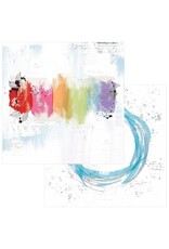 49 AND MARKET 49 AND MARKET SPECTRUM GARDENIA PAINTED FOUNDATIONS-INK SPLOTCH 12x12 CARDSTOCK