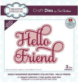 CREATIVE EXPRESSIONS CREATIVE EXPRESSIONS SUE WILSON NOBEL SHADOWED SENTIMENT COLLECTION - HELLO FRIEND DIE SET